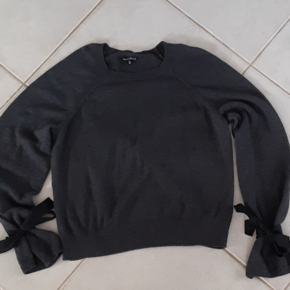 J. Crew Mercantile Sweater with Ribbon Tie Sleeves